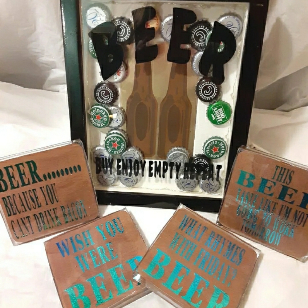 Bar light and coaster set